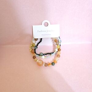 Fashion Jewelry Vibrant Beaded Bracelet Trio